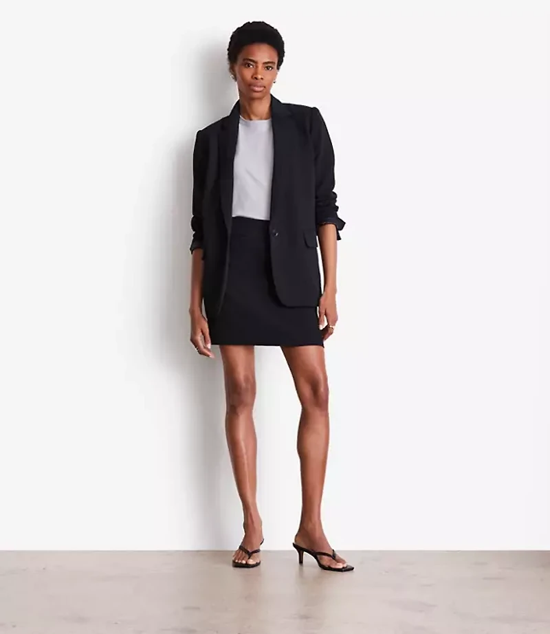 Petite LOFT Versa Crepe Drape Relaxed Blazer