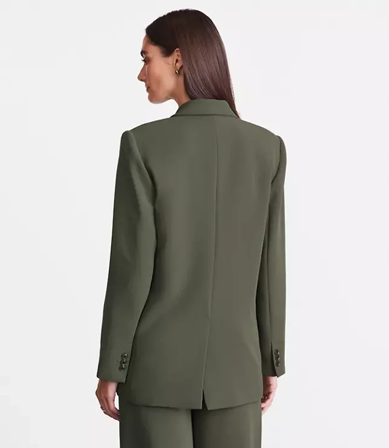 Petite LOFT Versa Crepe Drape Relaxed Blazer