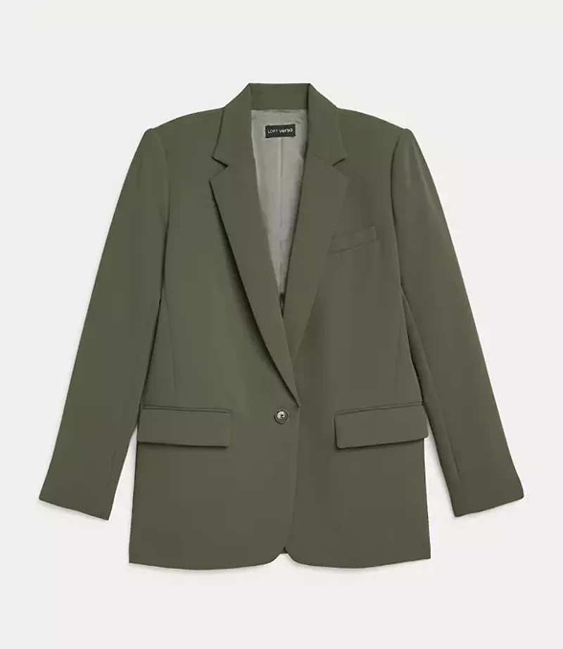 Petite LOFT Versa Crepe Drape Relaxed Blazer