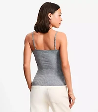 Heathered Ruffle Ribbed Tank Top