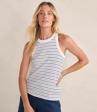 Haven Well Within Essential Organic Cotton Stripe High Neck Tank
