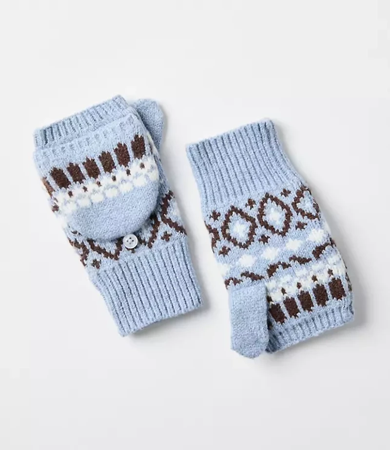 Fair Isle Flip Top Mittens