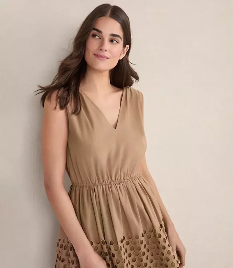 Haven Well Within Organic Cotton Honeycomb Eyelet Midi Dress