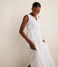 Haven Well Within Organic Cotton Honeycomb Eyelet Midi Dress