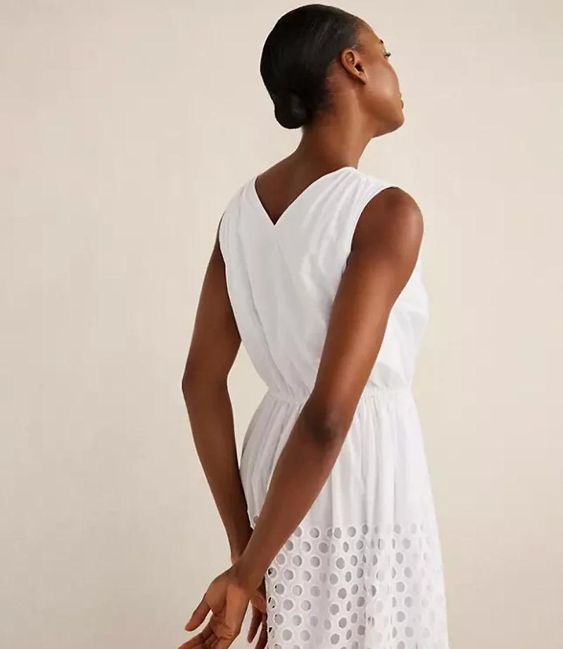 Haven Well Within Organic Cotton Honeycomb Eyelet Midi Dress