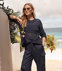 Haven Well Within Organic Cotton Open Stitch Crewneck Sweater