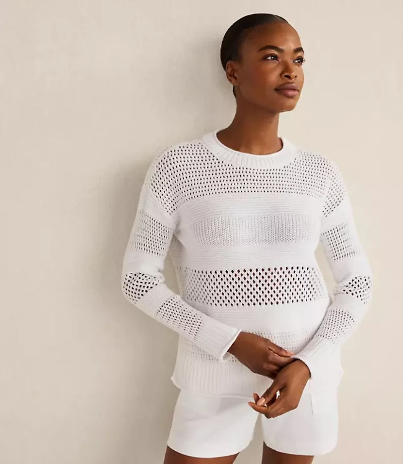 Haven Well Within Organic Cotton Open Stitch Crewneck Sweater