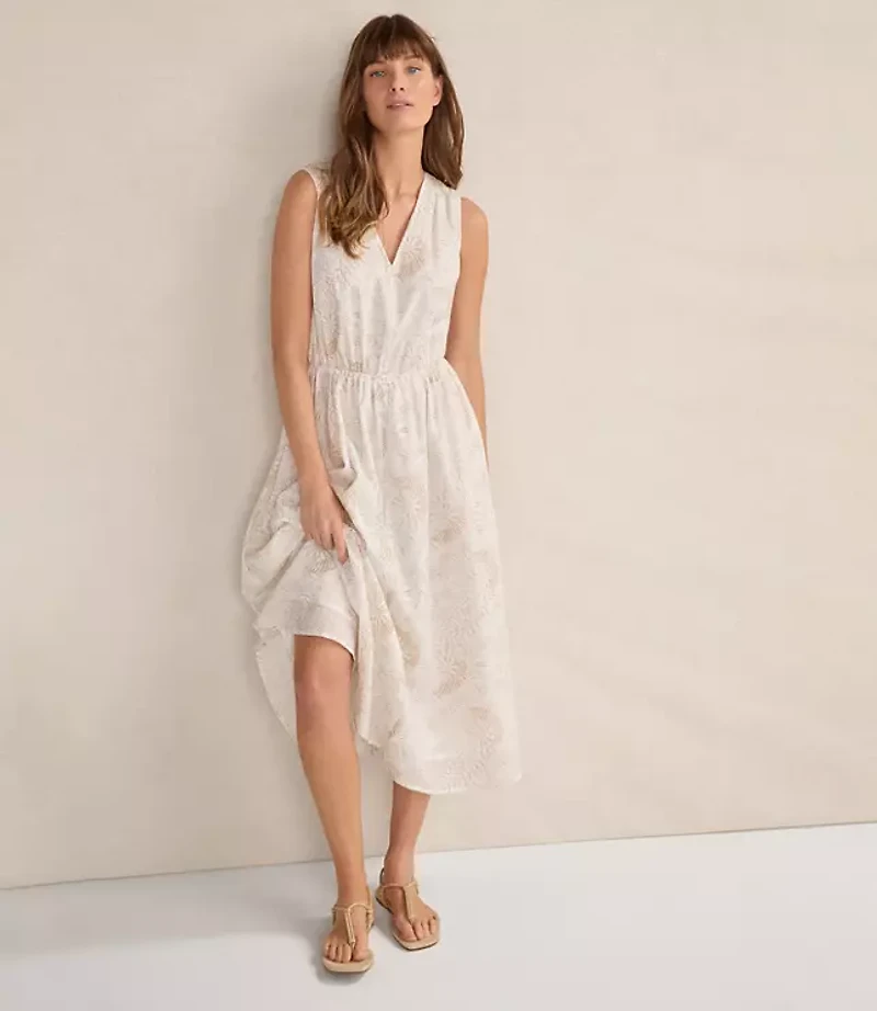 Haven Well Within Cotton Voile Blend Shell Midi Dress
