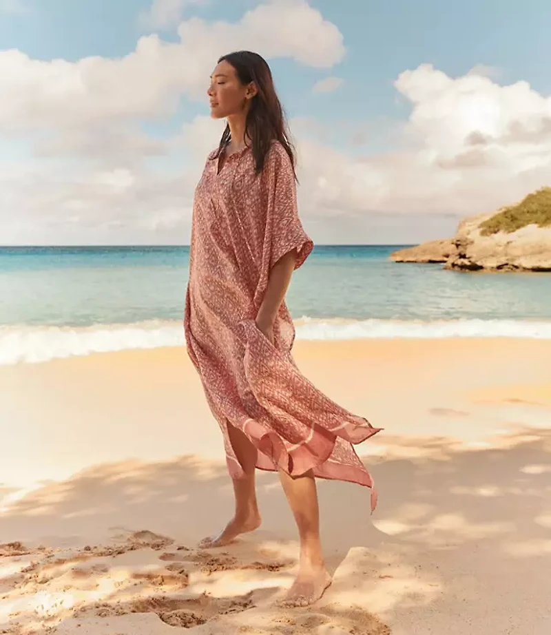 Haven Well Within Cotton Voile Blend Ikat Kaftan
