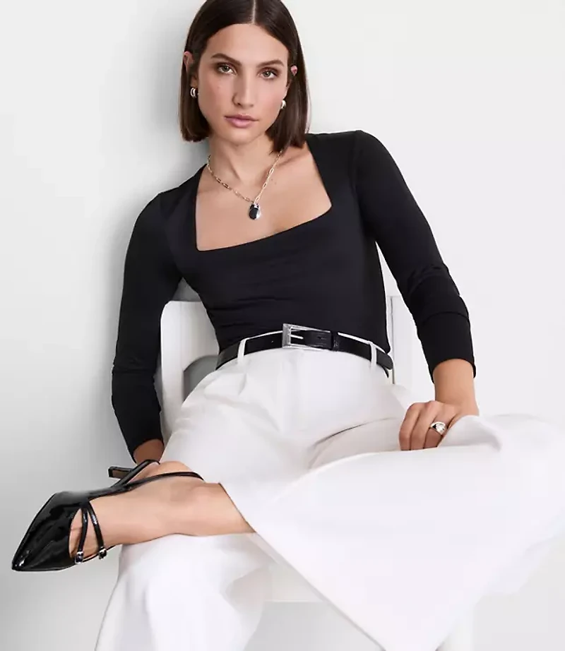 LOFT Versa 360 Knit Square Neck Top