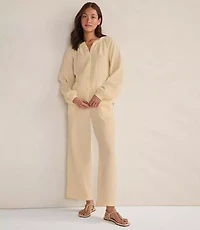 Haven Well Within Organic Cotton Gauze Long Sleeve Top