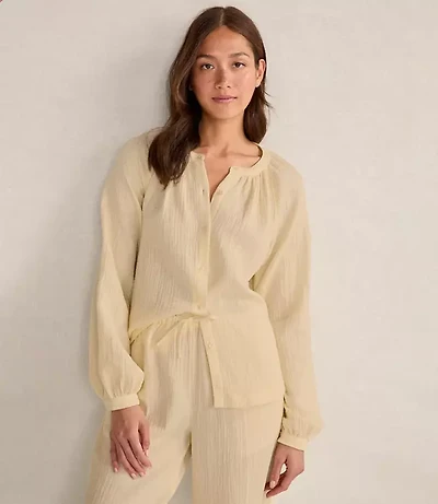 Haven Well Within Organic Cotton Gauze Long Sleeve Top