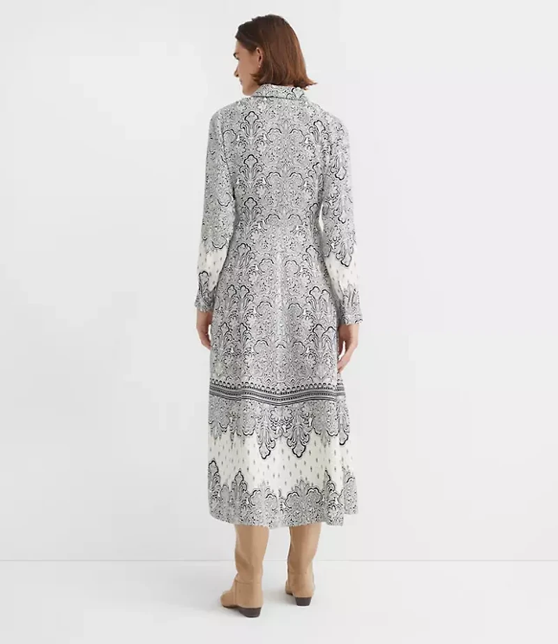 Petite Paisley Midi Shirtdress