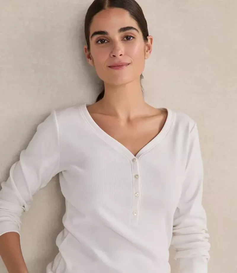 Haven Well Within Organic Cotton Rib Knit Henley