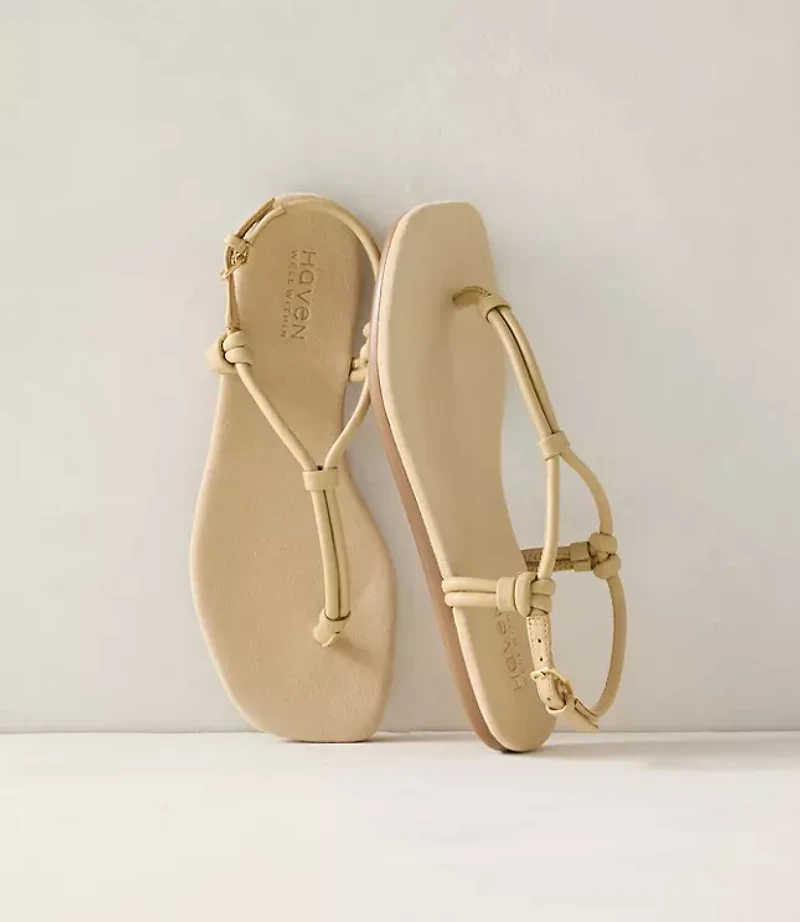Haven Well Within Leather Double Strap Thong Sandals