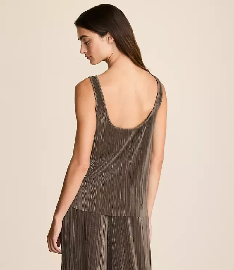 Lou & Grey Plisse Tie Back Tank Top