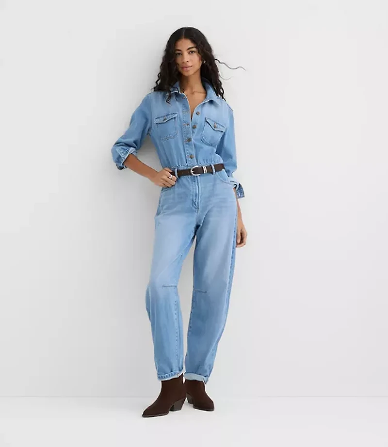 Rivete Denim Jumpsuit Light Wash