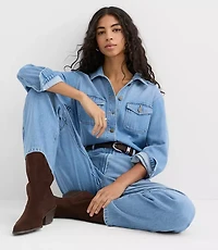 Rivete Denim Jumpsuit Light Wash