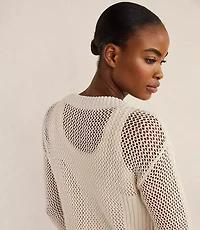 Haven Well Within Organic Cotton Linen Open Stitch Pullover