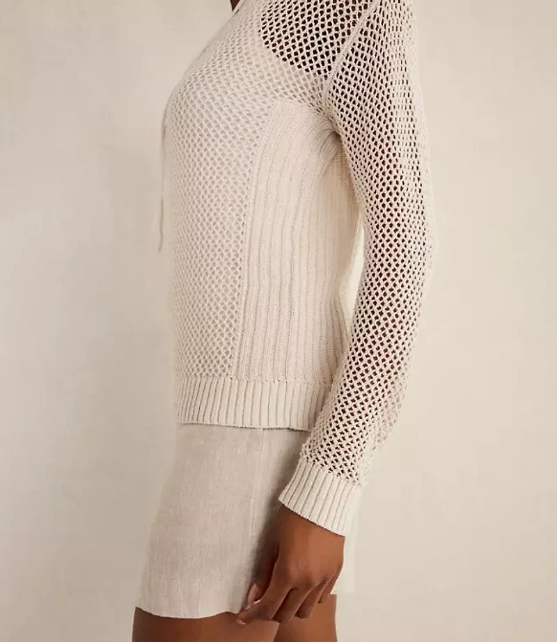 Haven Well Within Organic Cotton Linen Open Stitch Pullover