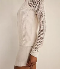 Haven Well Within Organic Cotton Linen Open Stitch Pullover