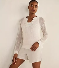 Haven Well Within Organic Cotton Linen Open Stitch Pullover