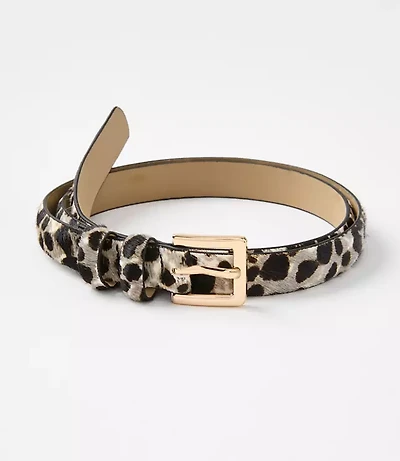 Snow Leopard Print Haircalf Refined Belt