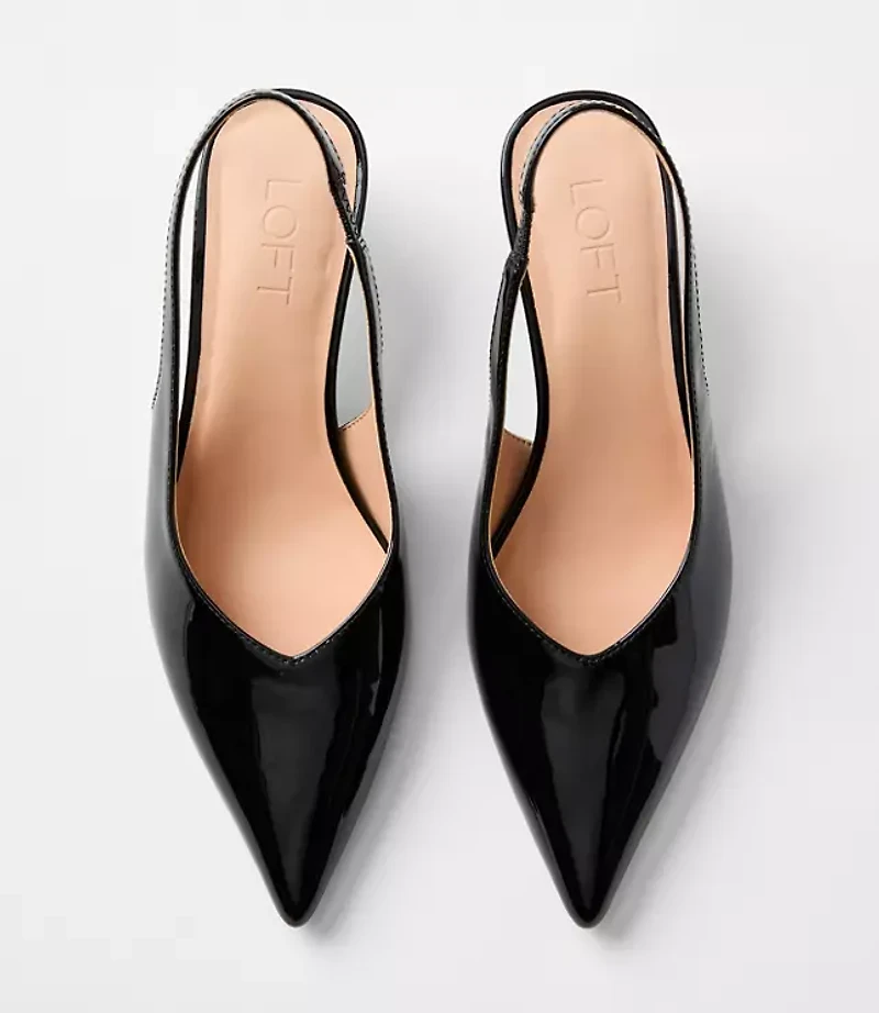 Patent Slingback Kitten Heels