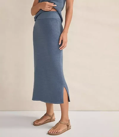 Haven Well Within Organic Cotton Linear Stitch Midi Skirt