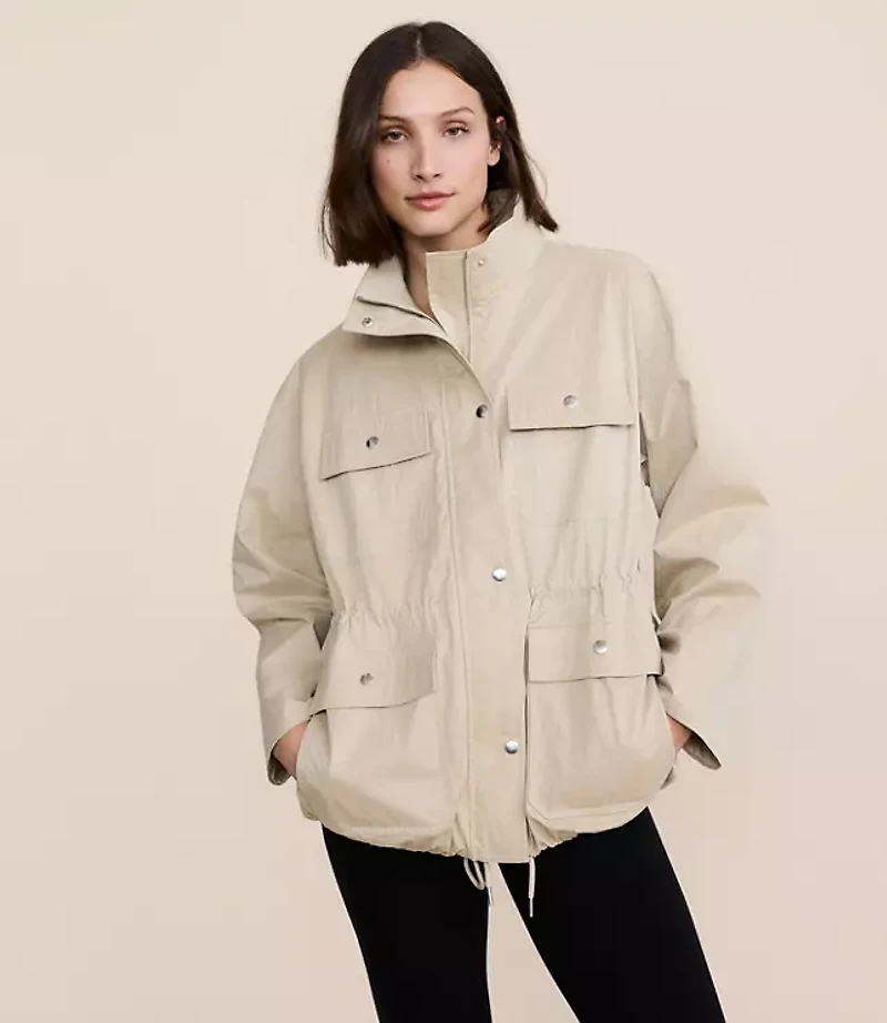 Lou & Grey Peached Bubble Utility Jacket