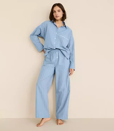 Striped Poplin Pajama Pants