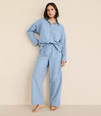 Striped Poplin Pajama Pants