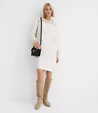 Floral Lace Trim Mini Pocket Dress