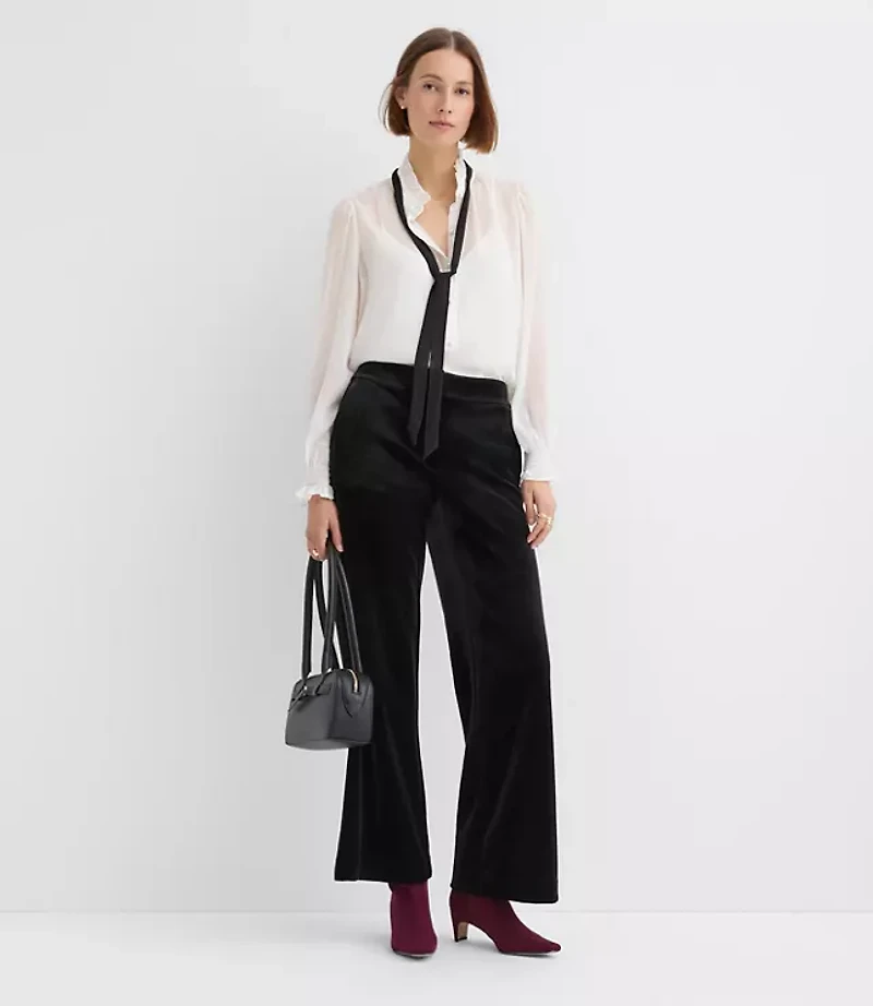Petite Clean Wide Leg Pants Velvet