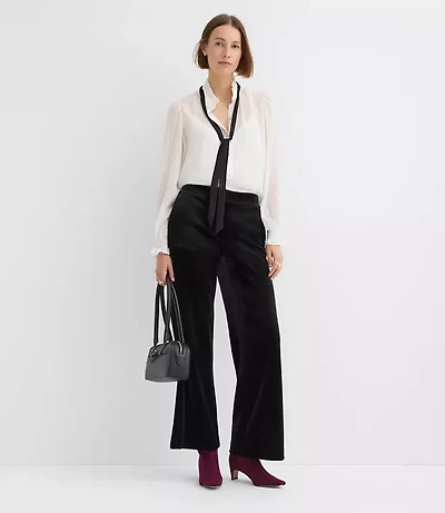Petite Clean Wide Leg Pants Velvet