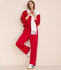 Lou & Grey Elite Fleece Pintucked Straight Leg Pants