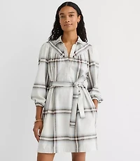 Plaid Yoke Mini Pocket Shirtdress