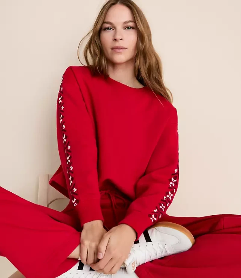 Lou & Grey Fair Isle Elite Fleece Dolman Sweatshirt