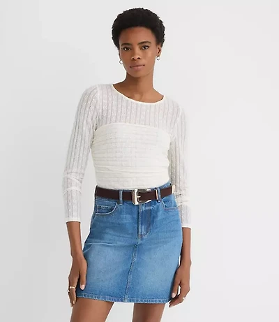Lace Ruched Bodice Top