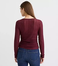 Lace Ruched Bodice Top