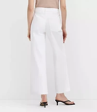 Rivete High Rise Wide Leg Crop Jeans White
