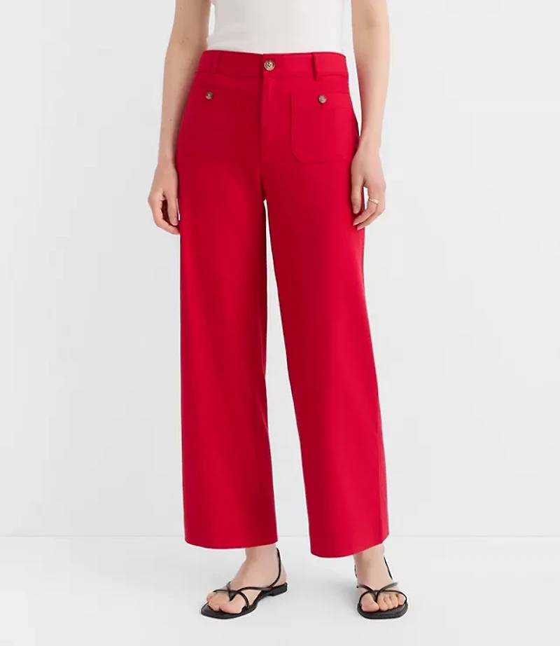 Palmer Wide Leg Crop Pants Cotton Linen