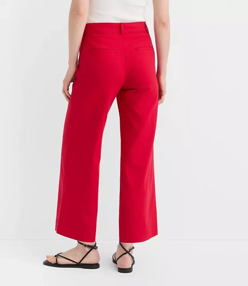 Palmer Wide Leg Crop Pants Cotton Linen