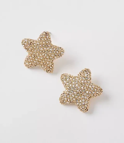 Sparkle Puffy Star Stud Earrings
