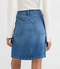 Rivete Petite Denim Skirt Vintage Mid Wash