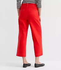 Palmer Wide Leg Crop Pants Contrast Stitch