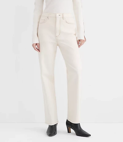 Rivete Curvy High Rise Straight Jeans Ivory