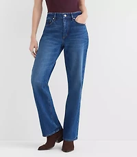 Rivete Petite Mid Rise Relaxed Straight Jeans Dark Wash