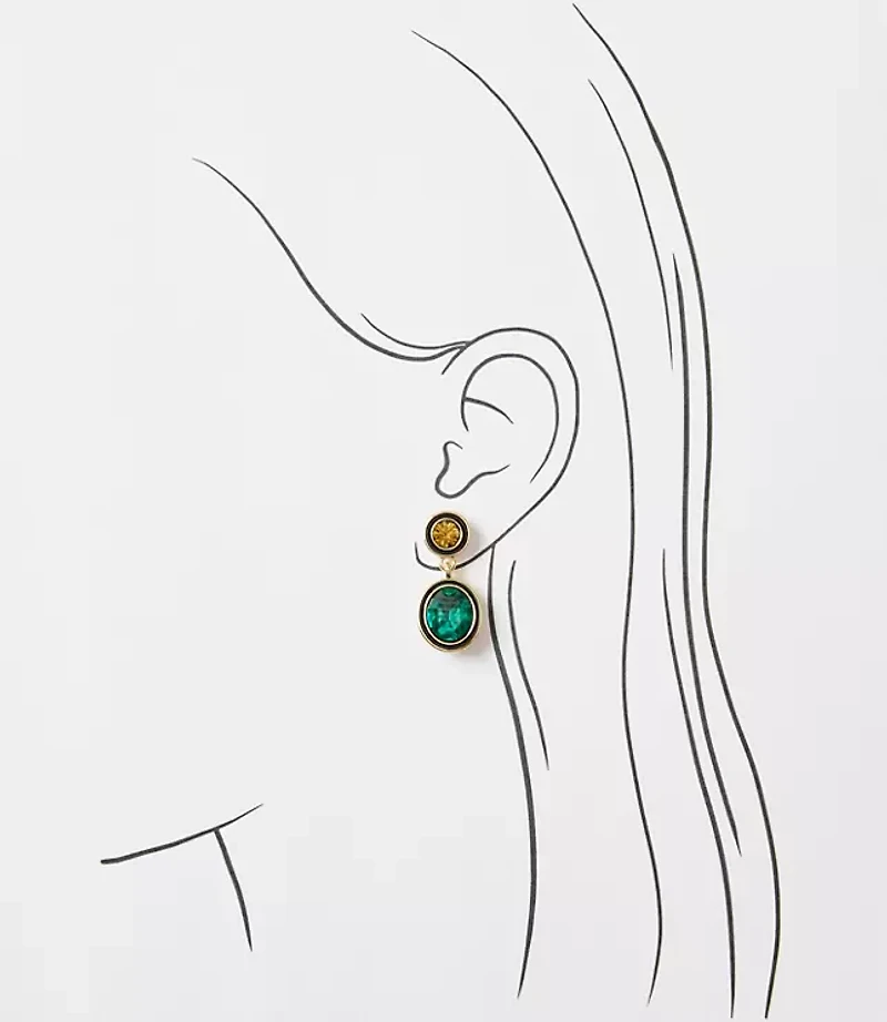 Sparkle Enamel Drop Statement Earrings