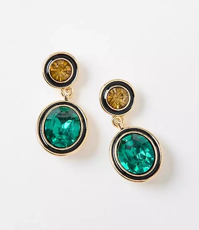 Sparkle Enamel Drop Statement Earrings
